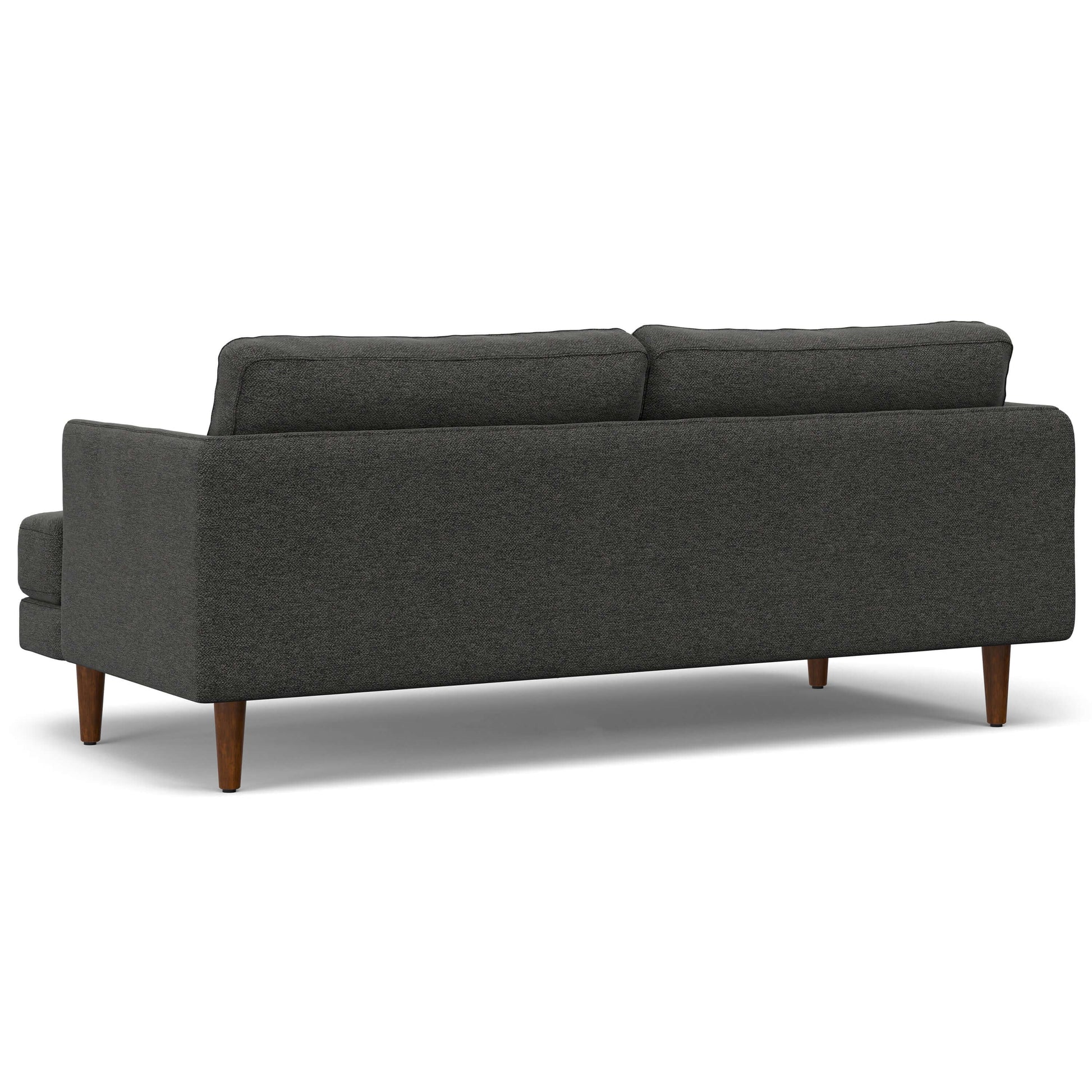 Livingston MCM Styled Fabric Sofa Loveseat, Charcoal Gray 76" - Revel Sofa 