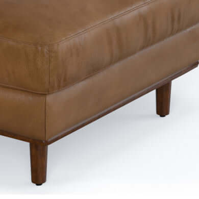 Morrison MCM Genuine Leather Sectional Chaise Sofa 102" – Modern Leather Chaise Sectional (2 Colors) close-up view