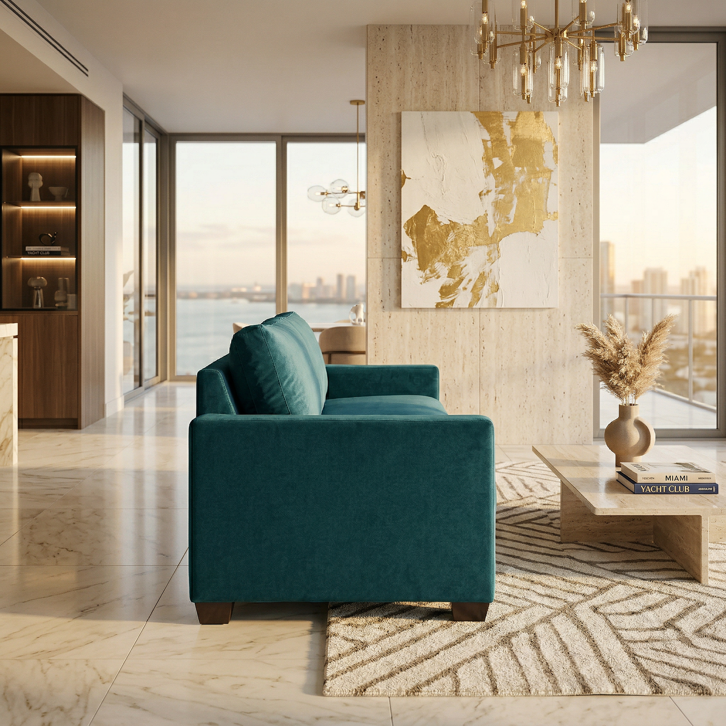 Damon American-Made Sofa – 92" Custom-Fabric Sofa - Hepburn Teal - Fabric (11)