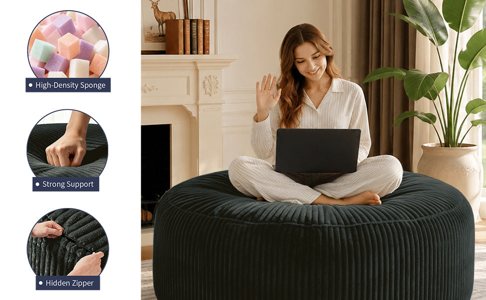 Selwyn Corduroy Bean Bag Chair