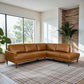 Corbin MCM Tan Leather Sectional Chaise Sofa 108"