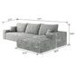 Sullivan grey corduroy cloud modular sectional