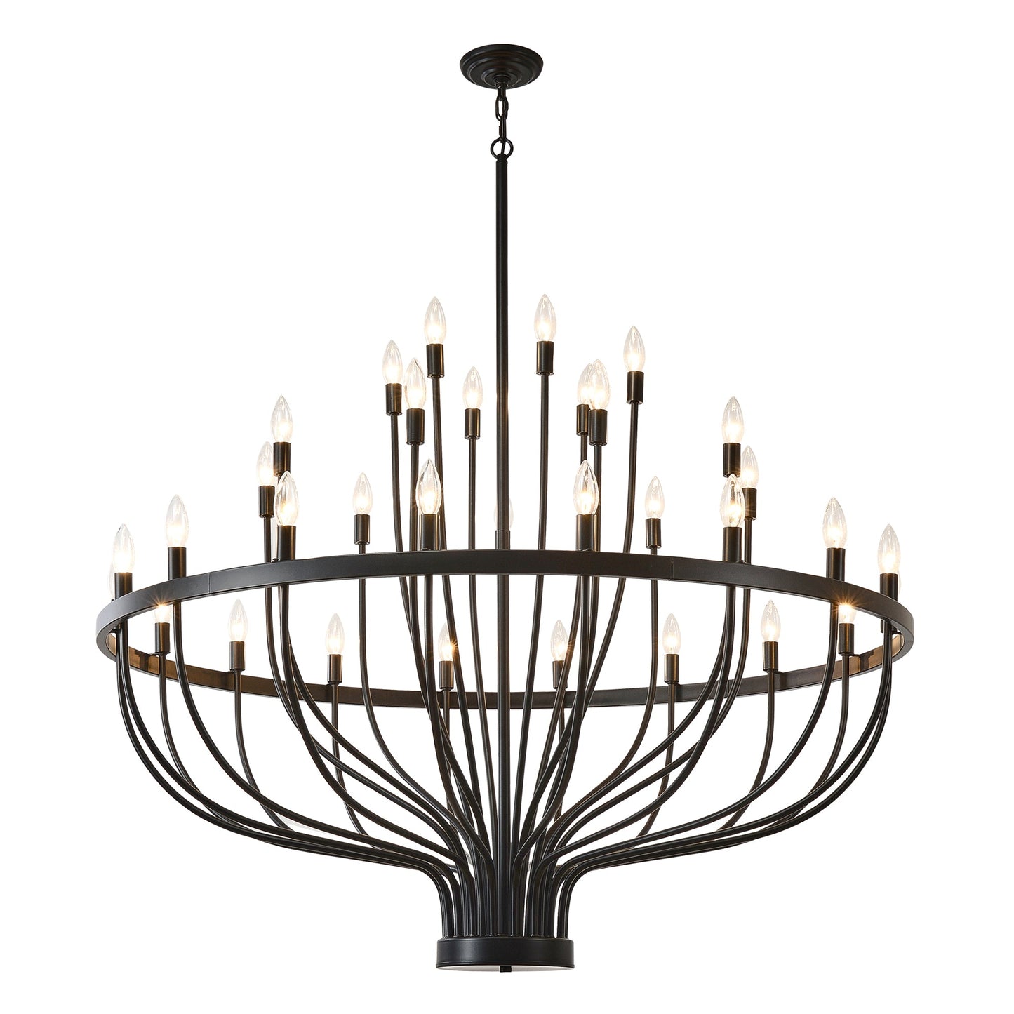 Daxton Black Iron 33-Light Chandelier 47 inch