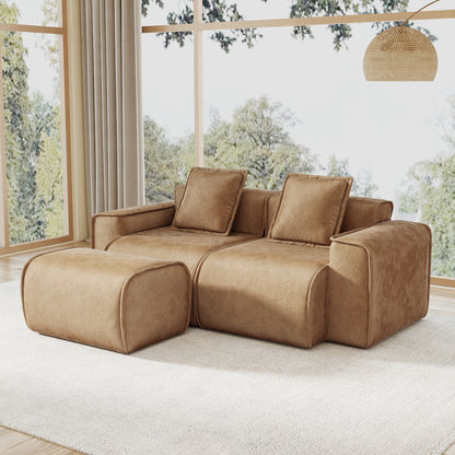 Streamlined Design Modular 2 Seat L Shape Sectional Boneless Sofa with French Edge Piping