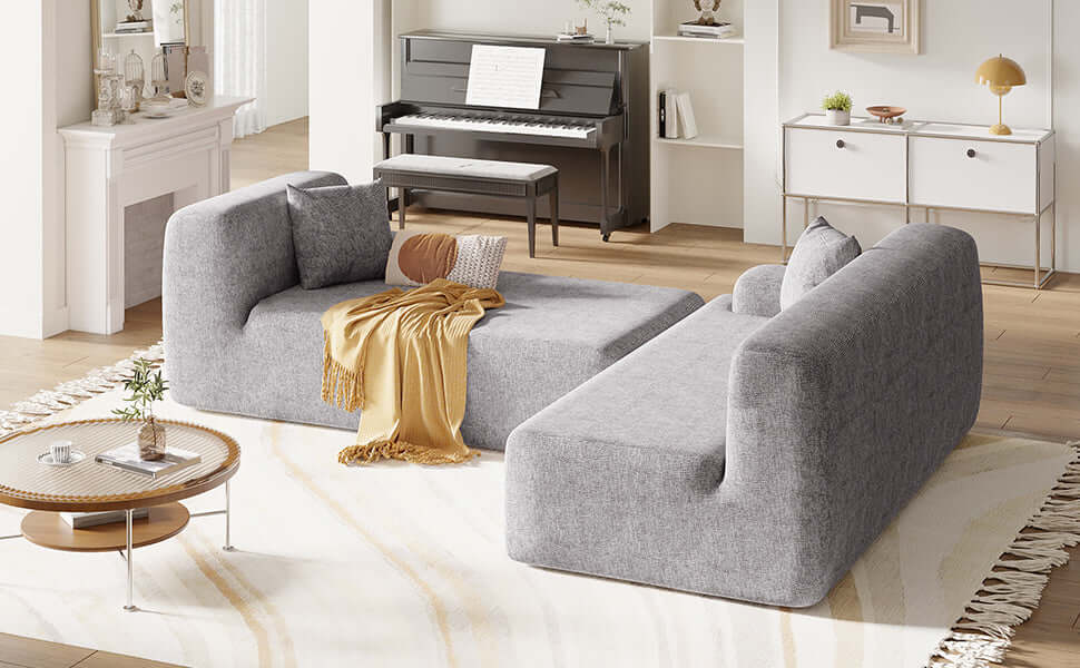 Modern Full Foam L-Shape Modular Chaise Sectional Sofa 109" - Revel Sofa 