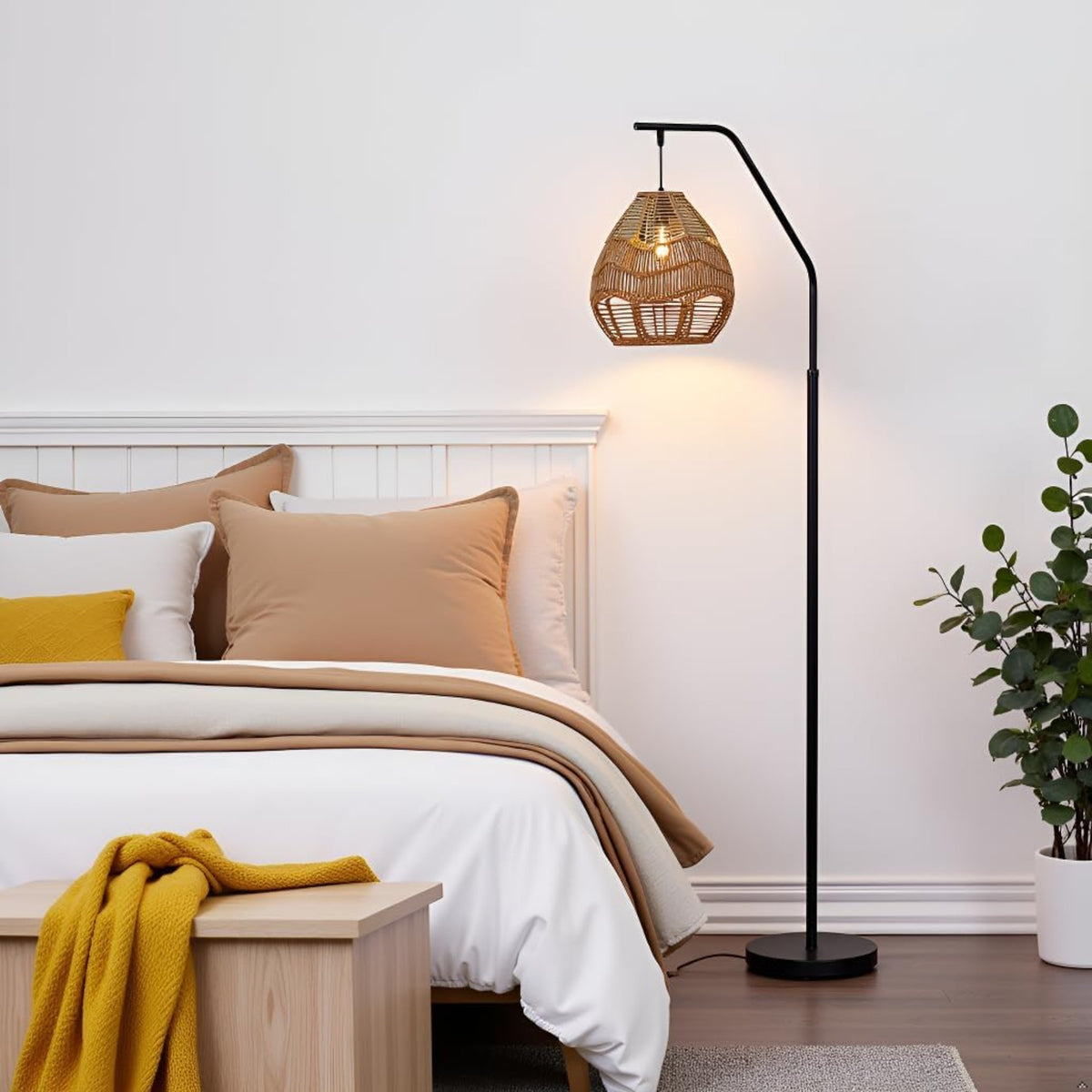 Ferris Rattan Arc Floor Lamp