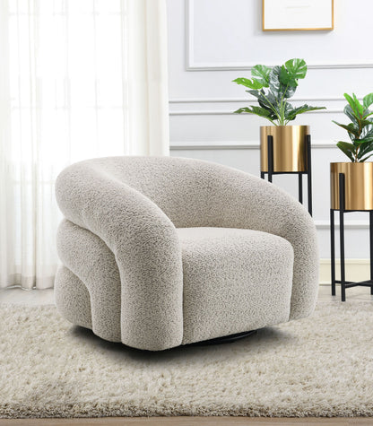 Irma Gray Boucle Accent Chair – 37"W Accent Chair