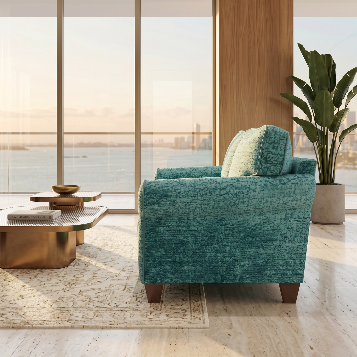 Augusta Sofa – Made in USA, Custom Fabric Options, 83" Classic Design - Hepburn HRP Emerald - Fabric (4)