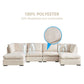 Modern Modular U-Shape Dual Chaise Sofa Sectional 129'