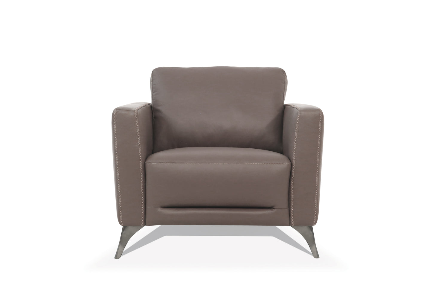 Malaga Taupe Leather Accent Chair – 35"W Accent Chair