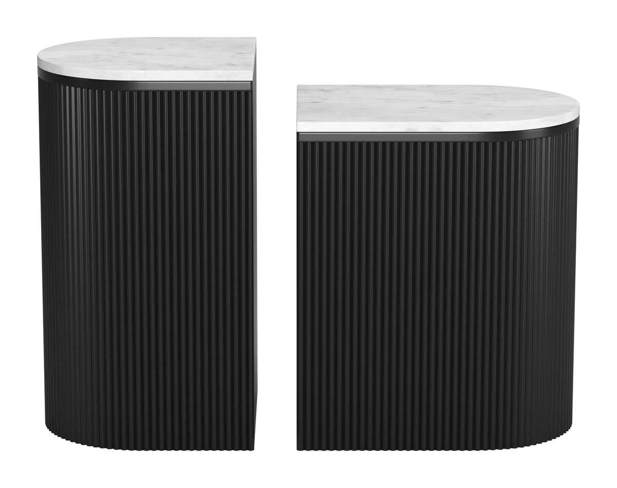 Ormara White & Black Side Table Set (2-Piece)