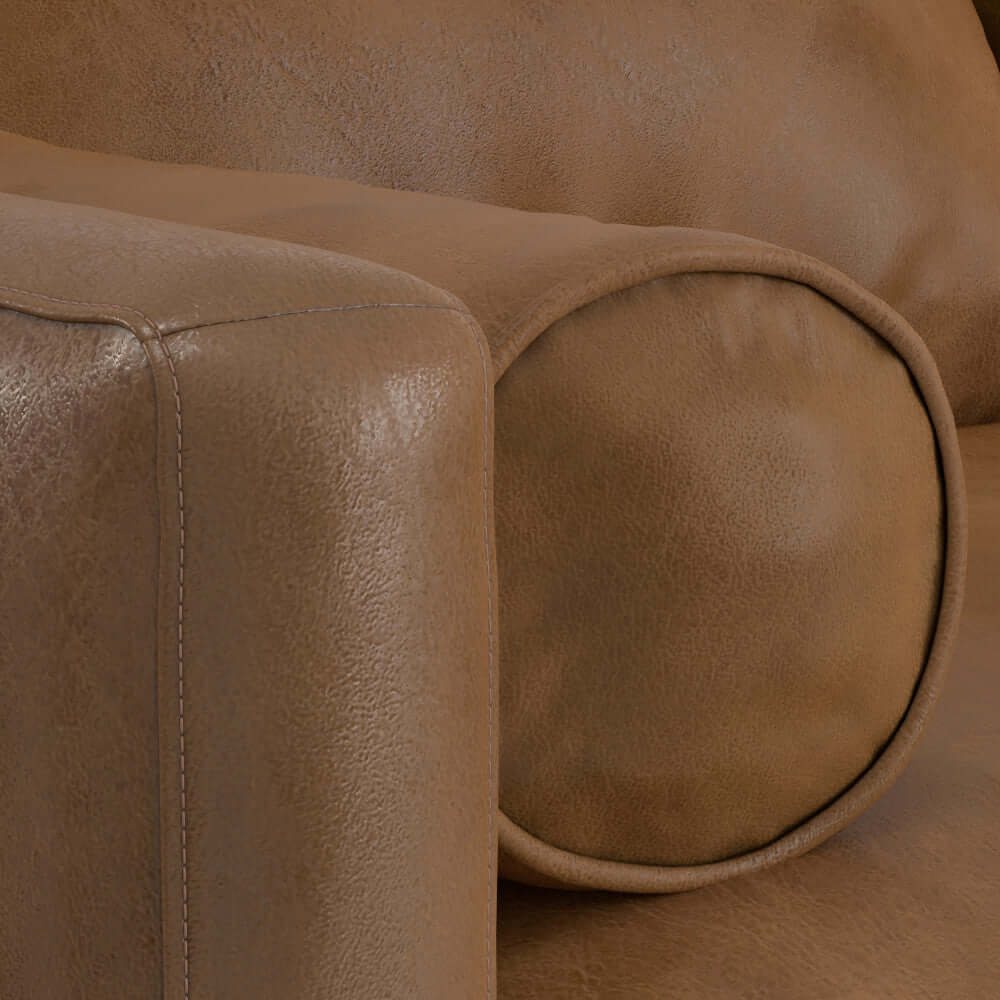 Morrison MCM Genuine Leather Sectional Chaise Sofa 102" – close-up detail
