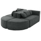 Boneless Boucle Modular Sectional Sofa 115” – Deep Seat Curved U-Shaped Foam Couch for 6