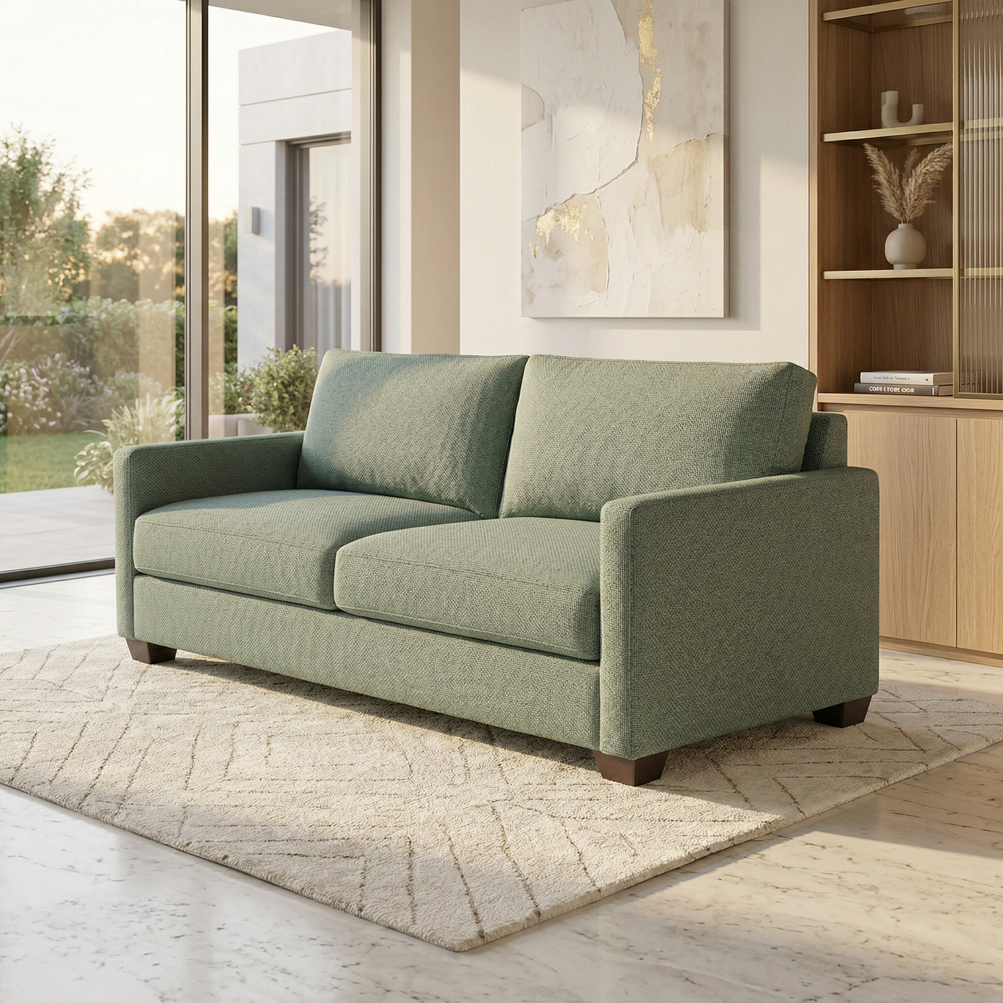 Damon American-Made Sofa – 92" Custom-Fabric Sofa - Leslie Robins Egg - Fabric (3)