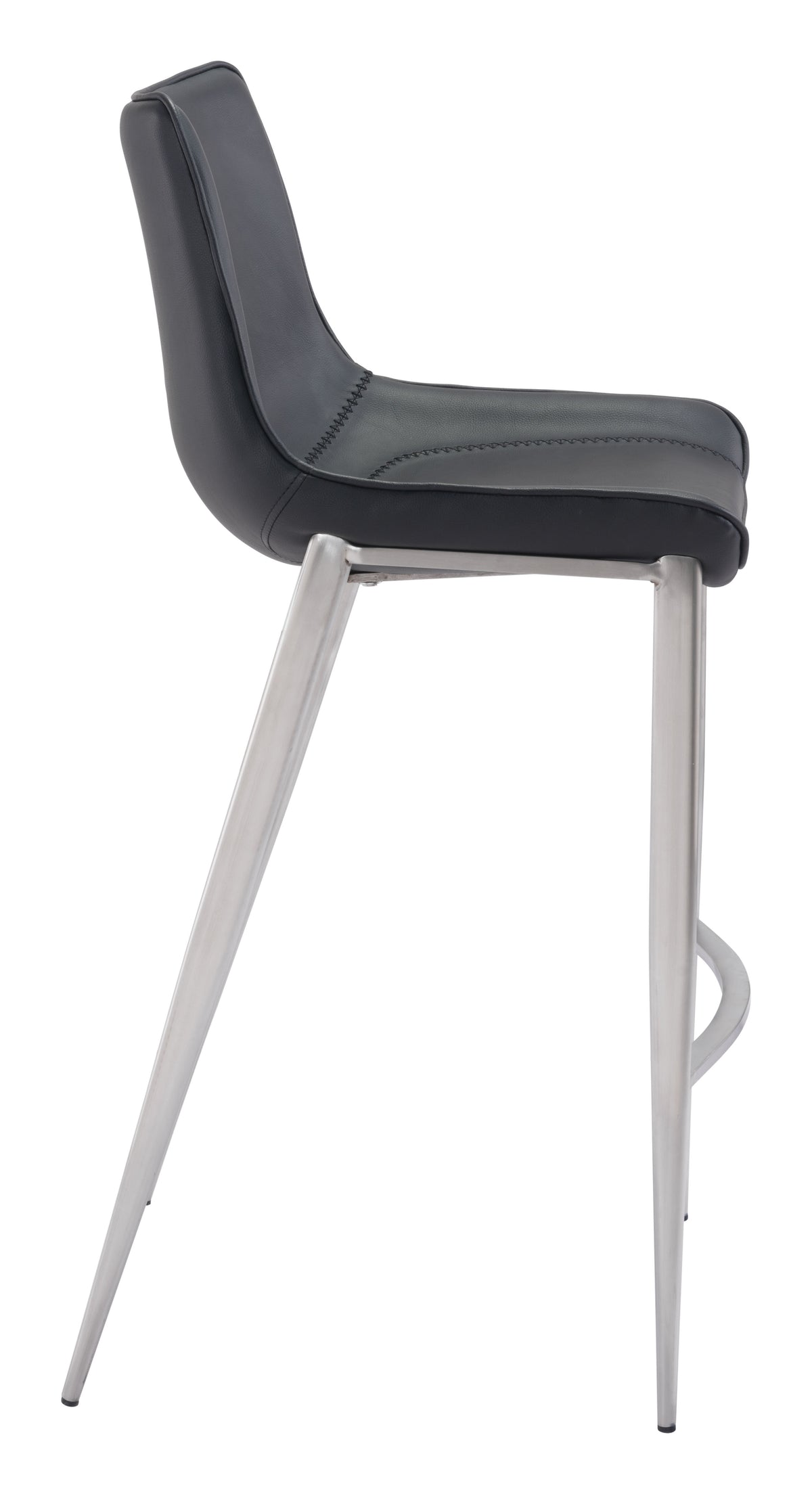 Magnus Barstool (Set of 2) in Black & Silver