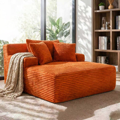 Sutter Corduroy Chaise Lounge Sofa Bed – 66" Armless Cloud Sleeper Chair