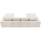Modular U Shape Dual Chaise Chenille Fabric Sectional Sofa 110" in cream color rear view, showing adjustable pieces for versatile seating arrangements.