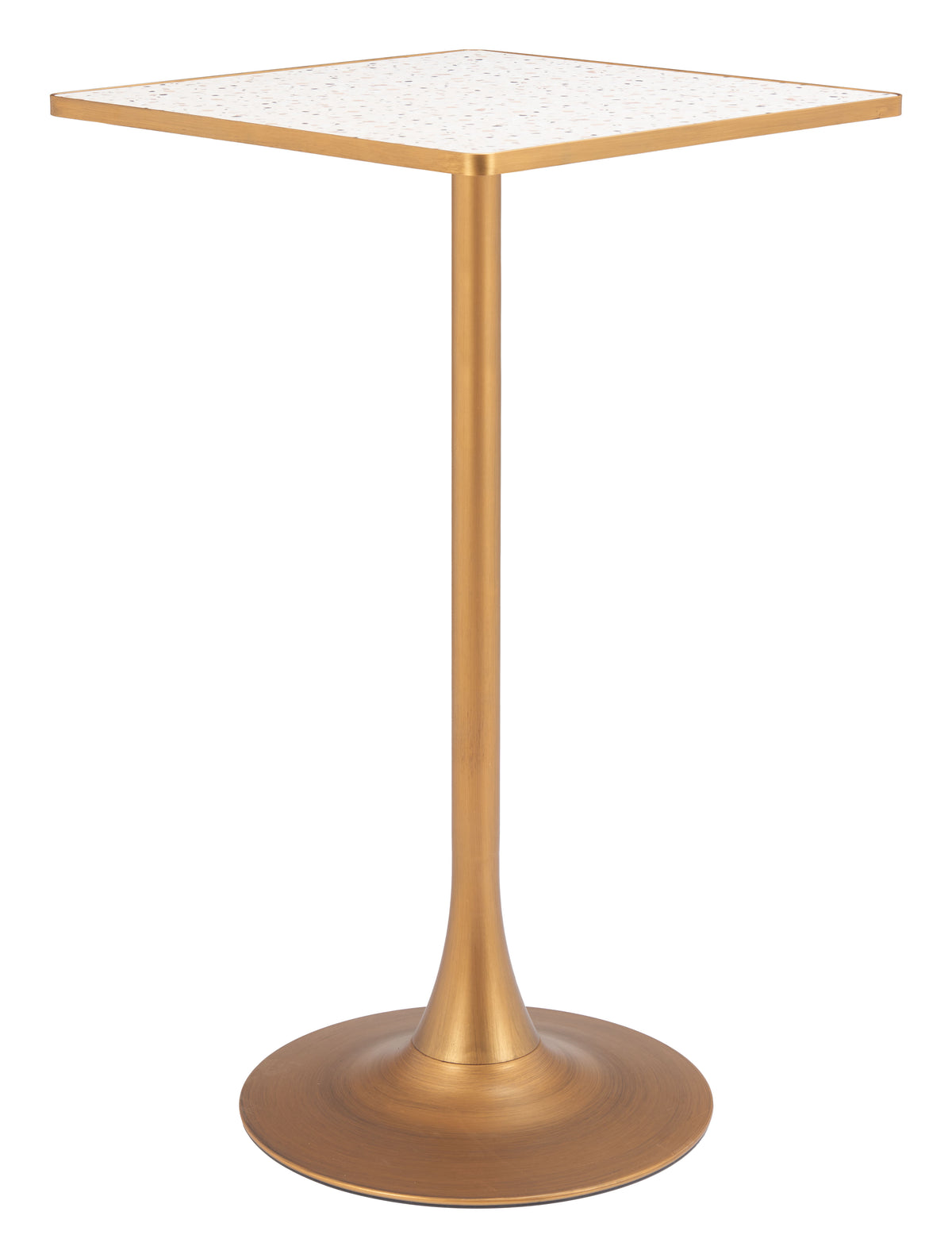 Spot Bar Table in Beige & Gold