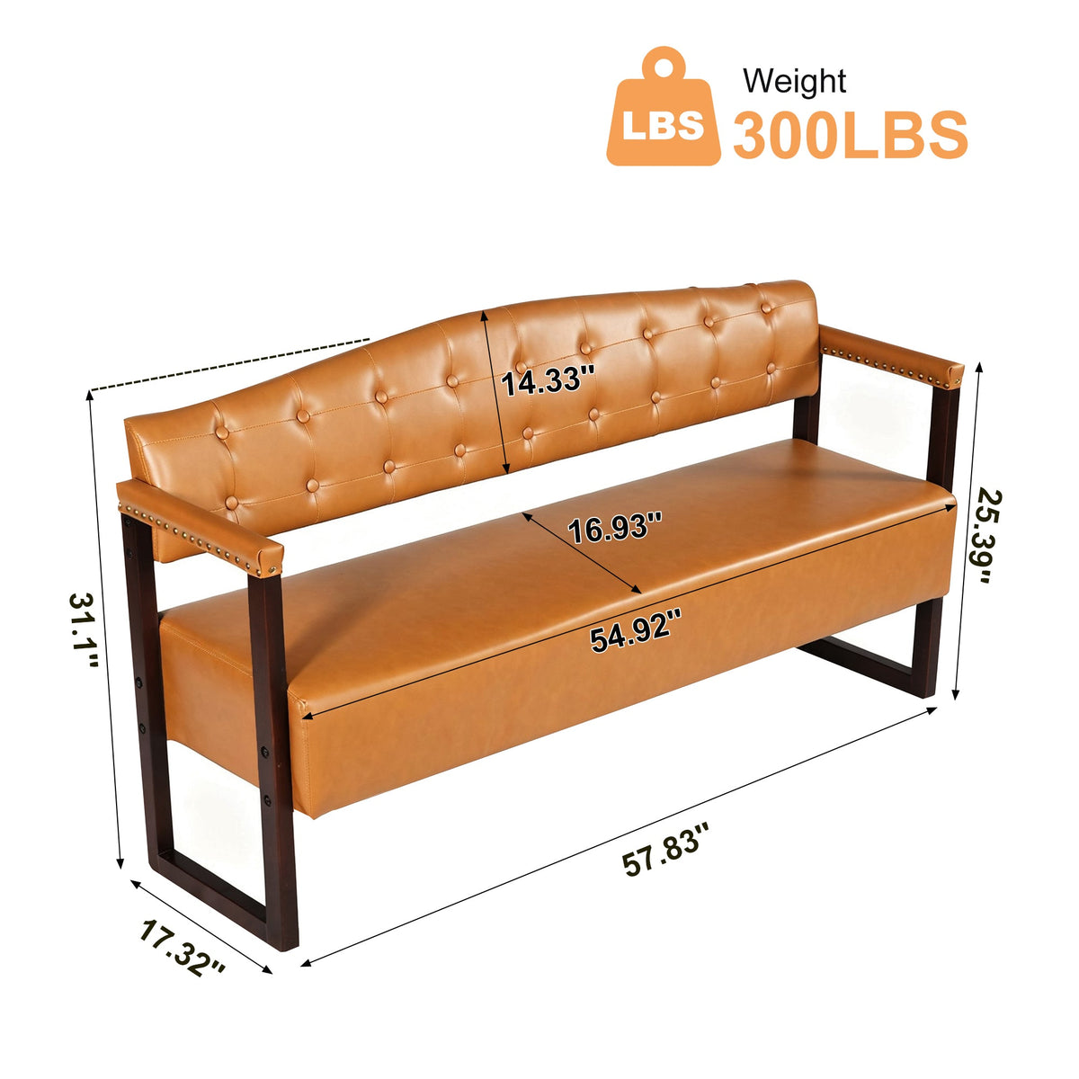 Ludlow Button-Tufted Faux Leather Bench Set