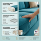 Clifford 2-Arm Sofa – Handcrafted in the USA, Custom Fabric Options - Hepburn Teal - Fabric (8)