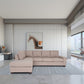Modern Beige L-Shape Chaise Sofa Sectional 115"