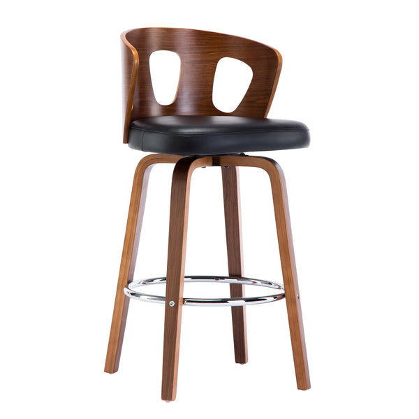 Halsey Black & Brown Faux Leather Swivel Counter Stool – 26
