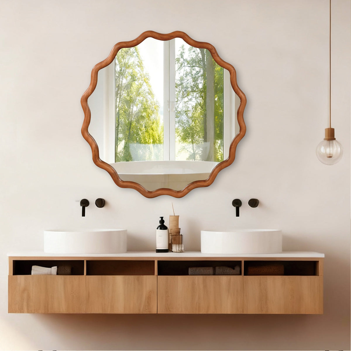 Otto Wavy Round Mirror