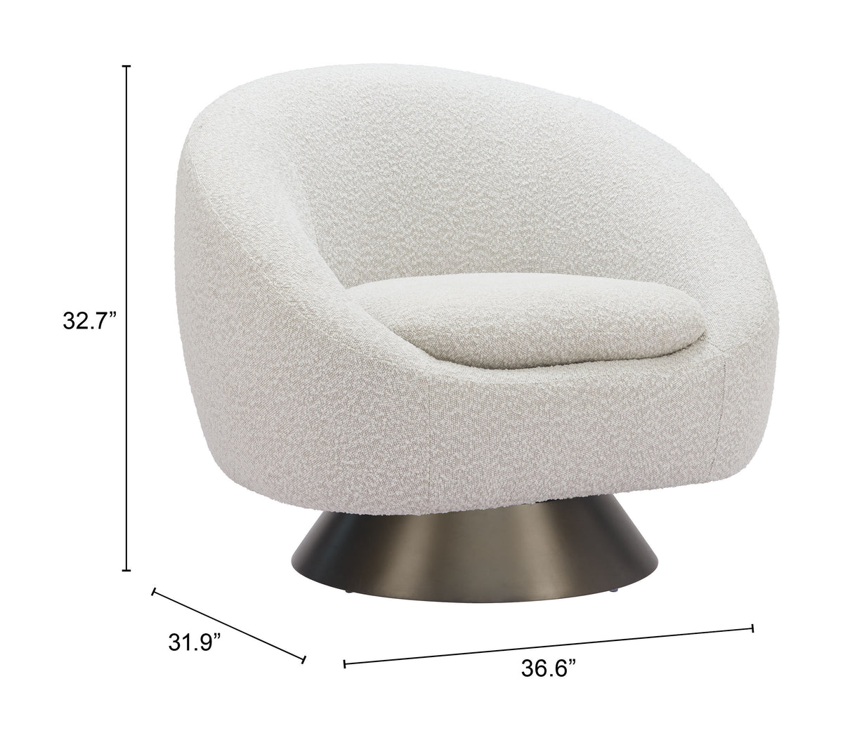Modan Misty Gray Swivel Chair