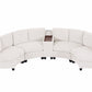 Faelan Chenille Curved Modular Sectional Sofa – 8-Seat Storage Console Couch - Beige (14)