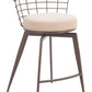 Saku Beige & Brown Swivel Counter Stool