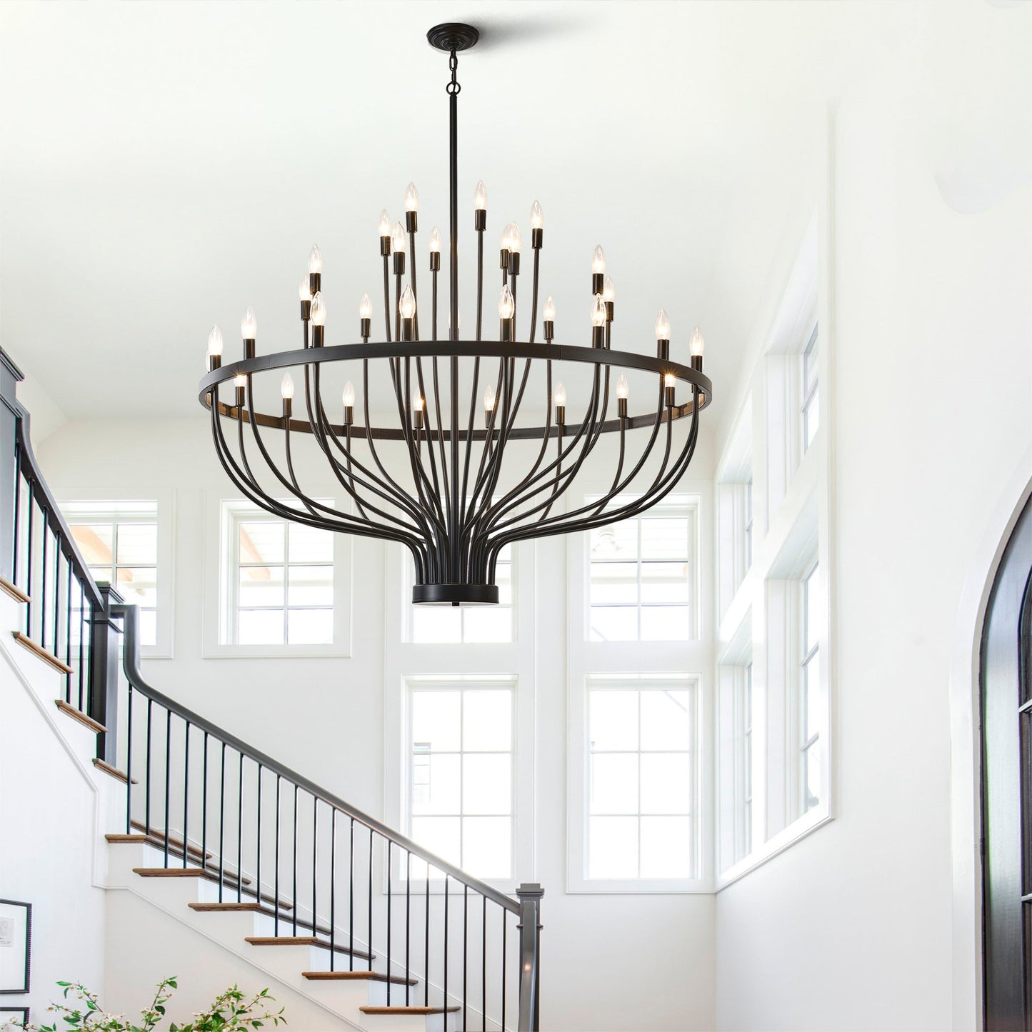 Daxton Black Iron 33-Light Chandelier 47 inch