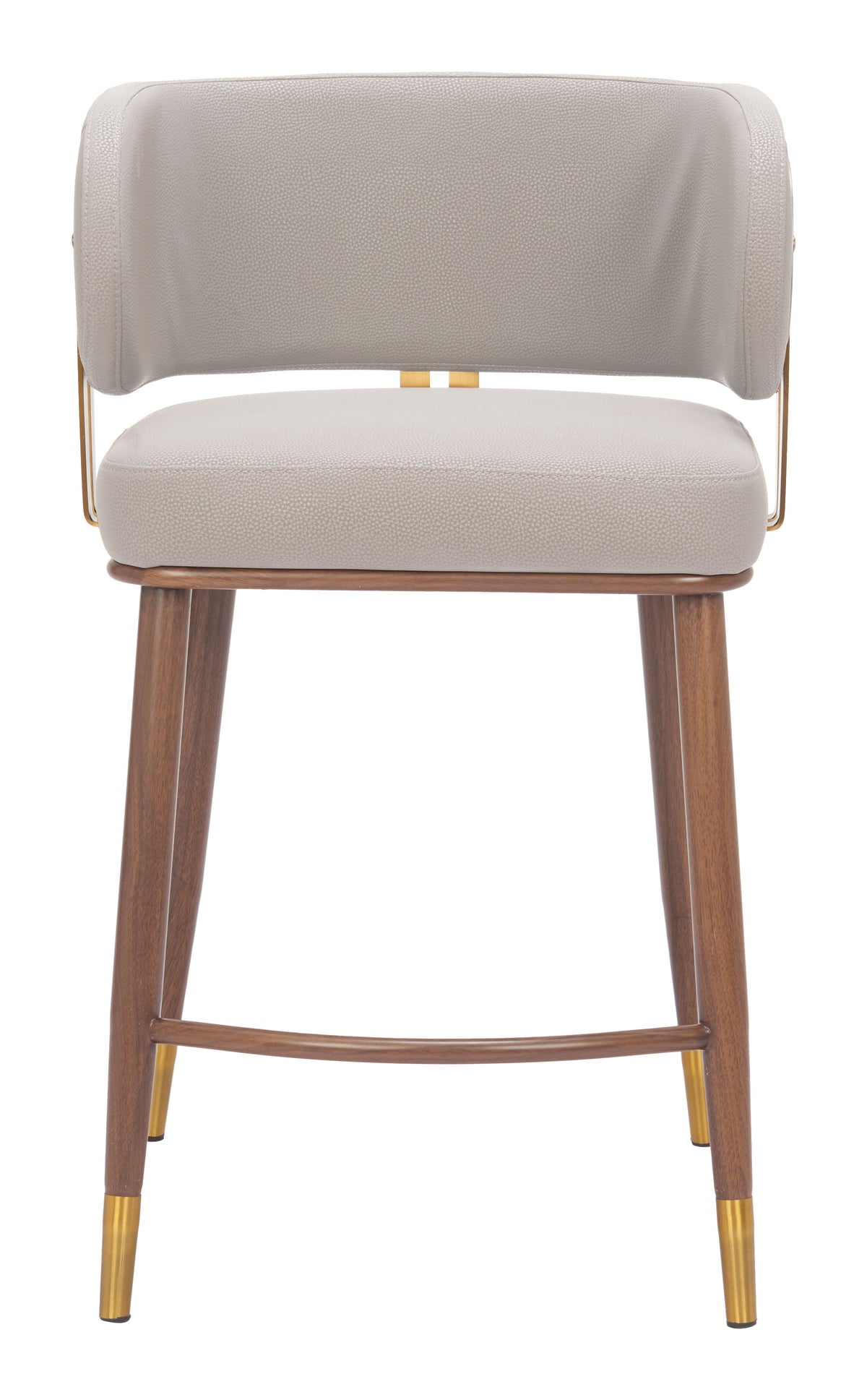 Brew Beige & Walnut Counter Stool