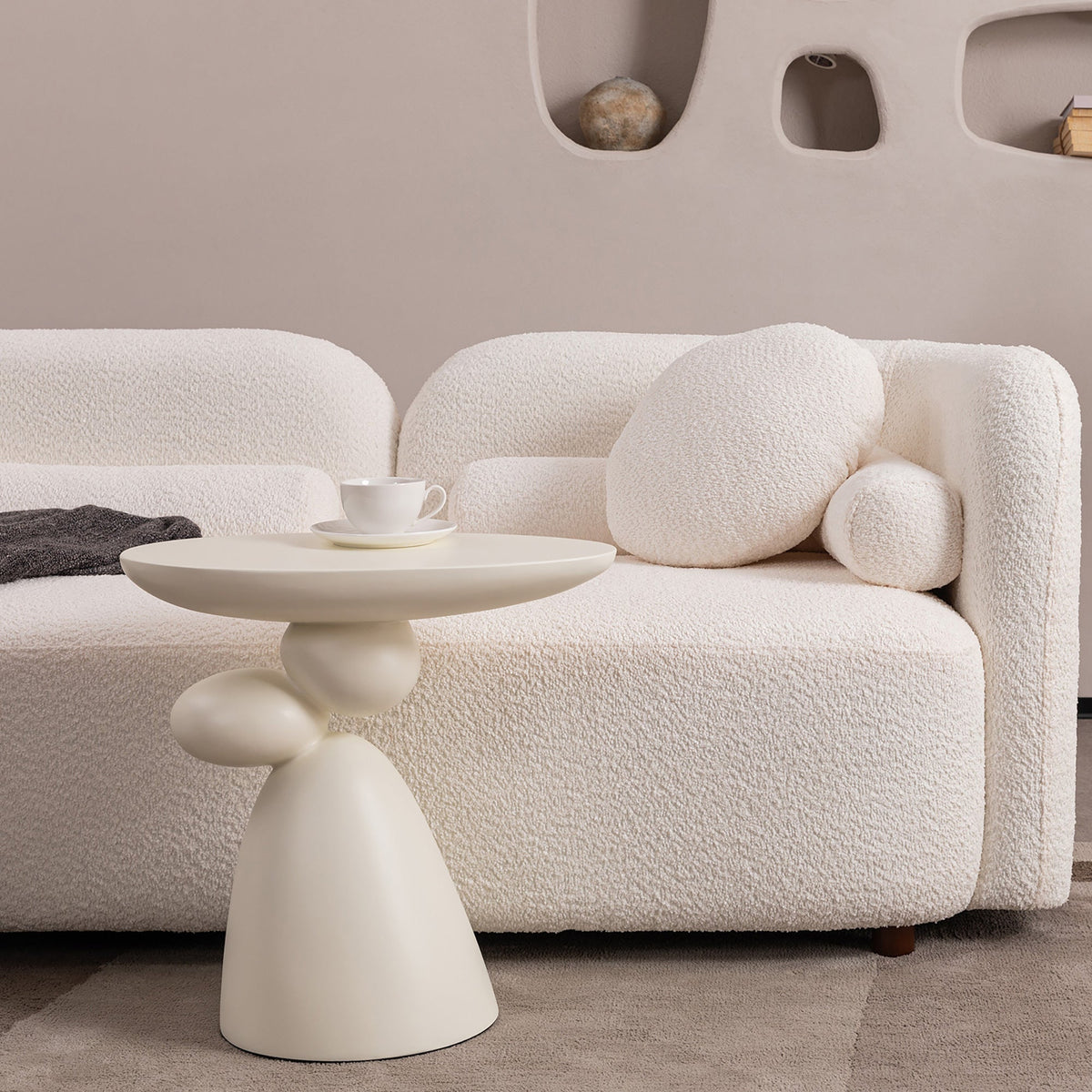 Edric Fiberglass Corner End Table