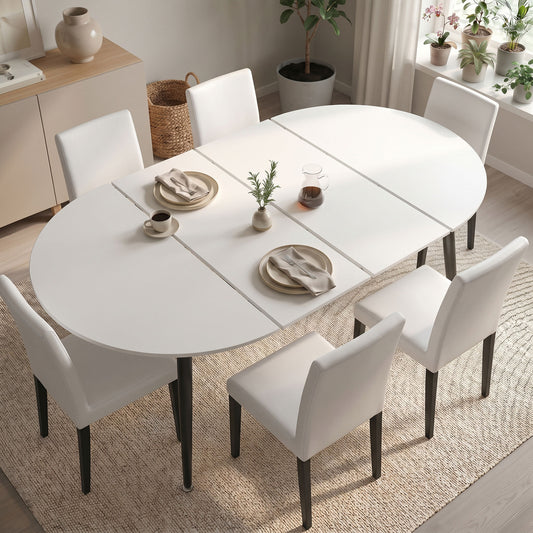 Tamsin White Extendable Round Dining Set