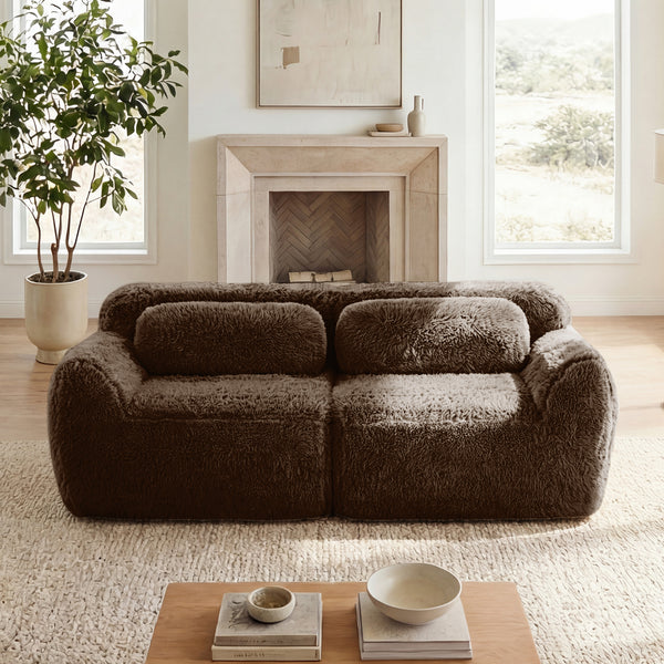 Tobias Chocolate Plush Sectional Sofa – 40.9