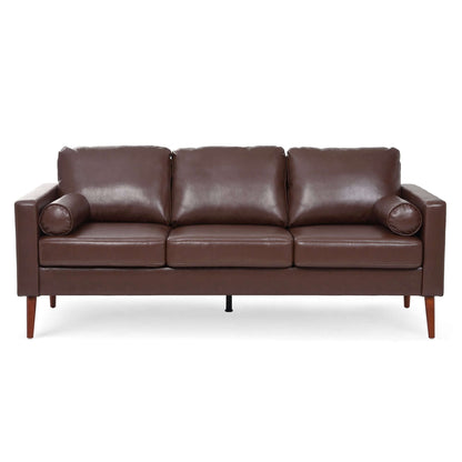 MCM Faux Leather Sofa 77'