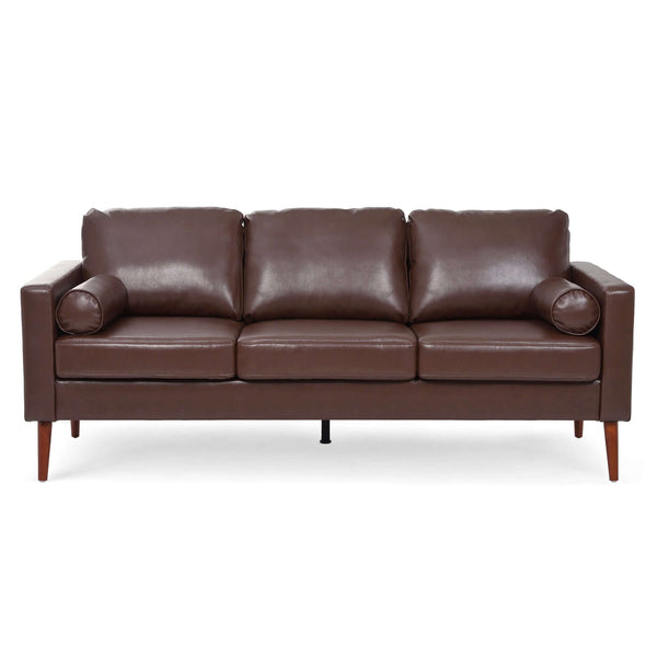 MCM Faux Leather Sofa 77'