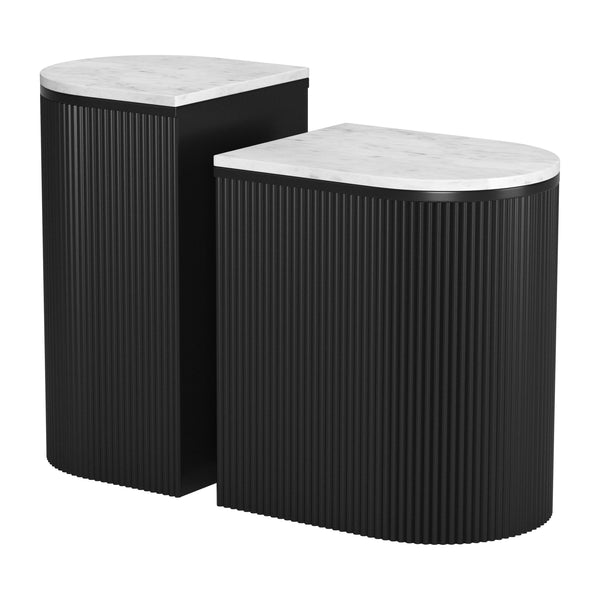 Ormara White & Black Side Table Set (2-Piece)