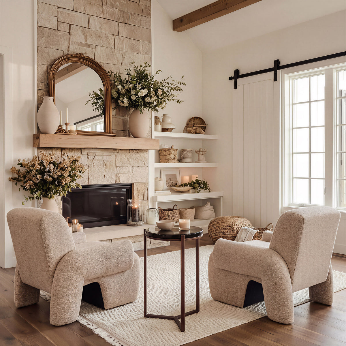 Rura Heathered Beige Accent Chair