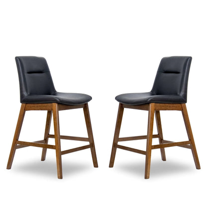 Langlade Black Leather Bar Stool – 21" Bar Stool