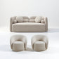 Ilse Loveseat Set in Light Beige, Loveseat + 2 Swivel Chairs