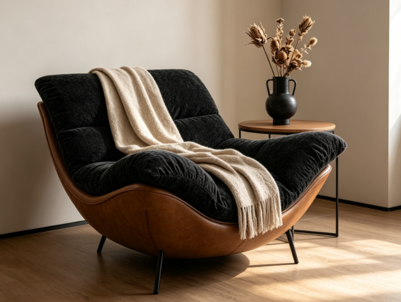 Oberon lounge chair in black