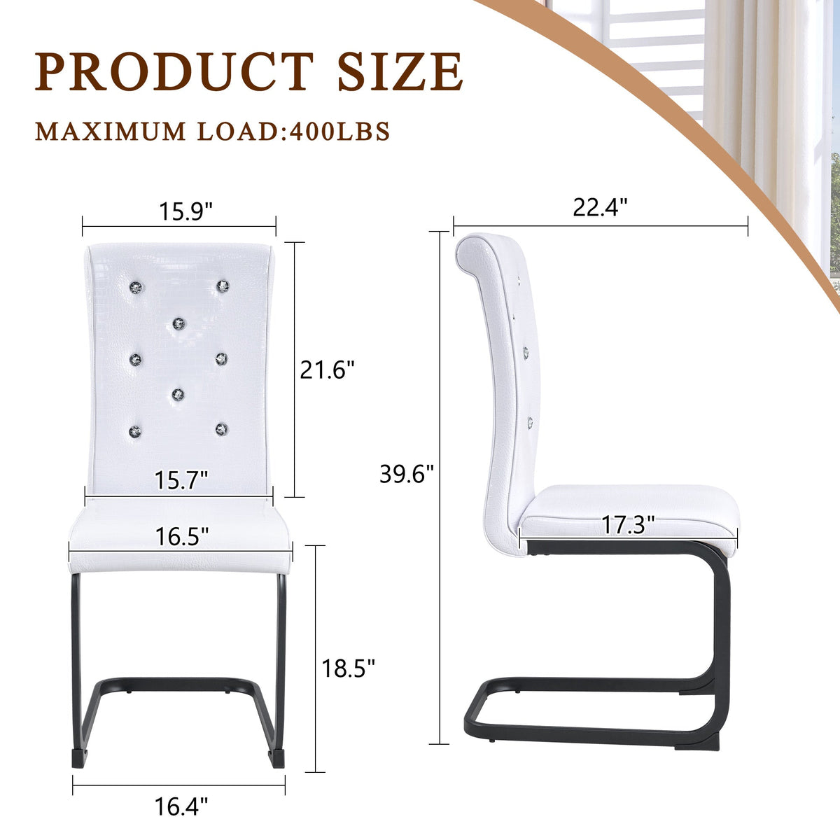 Kinsey White, Black Legs, Set of 2