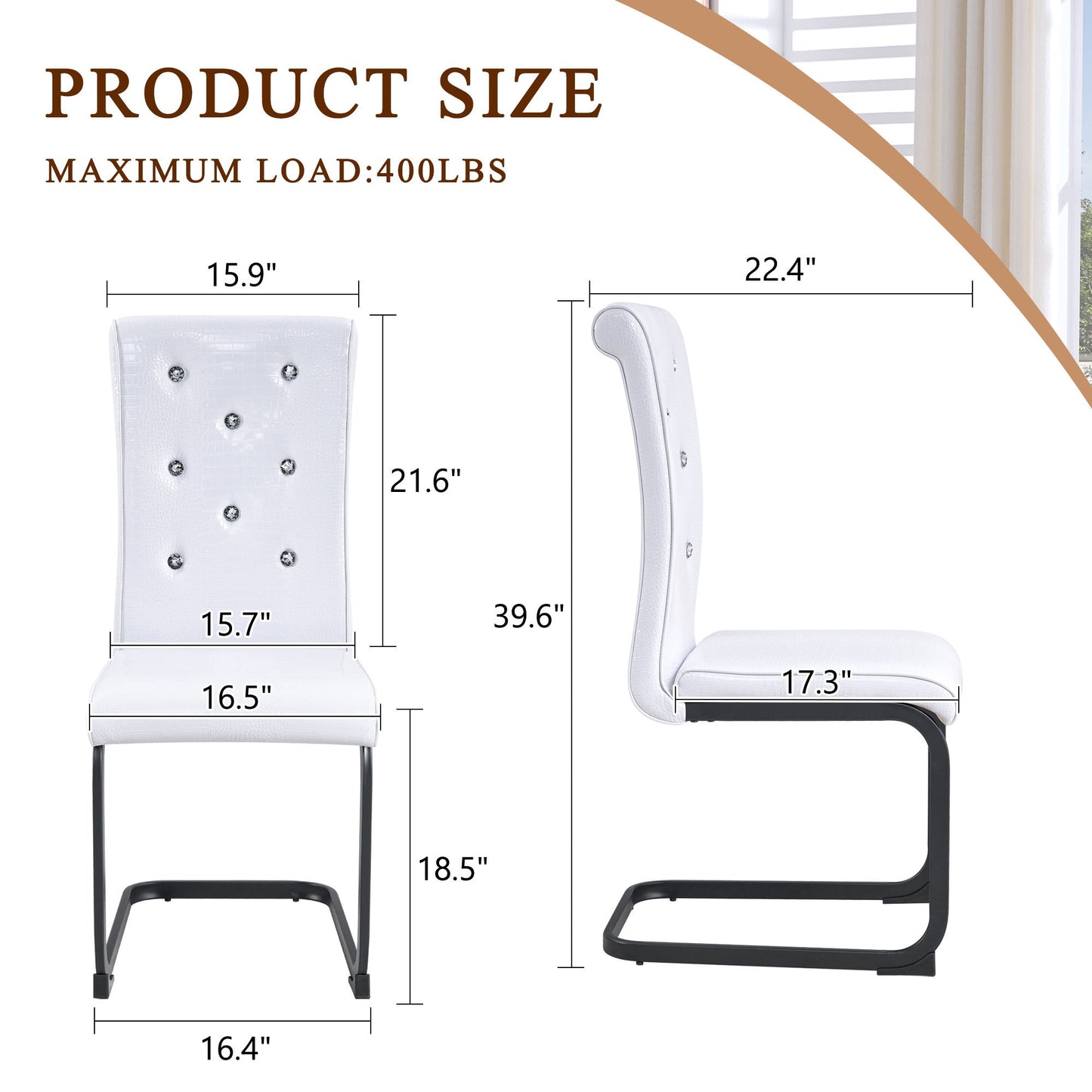 Kinsey White, Black Legs, Set of 2