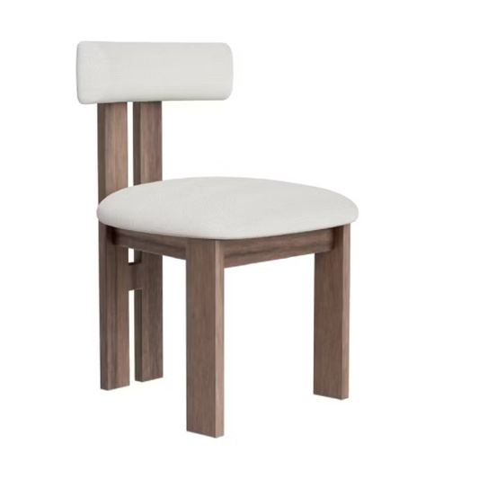 Uland White Bouclé Dining Chair