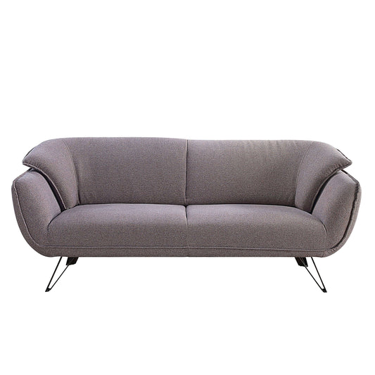 Dalya Gray Linen Loveseat – 78” Modern 2-Seat Sofa with Metal Legs, featuring sleek design and comfortable upholstery.