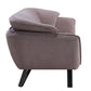 Dalya Gray Linen Loveseat – 78” Modern 2-Seat Sofa with Metal Legs side view showcasing compact design and sleek legs.