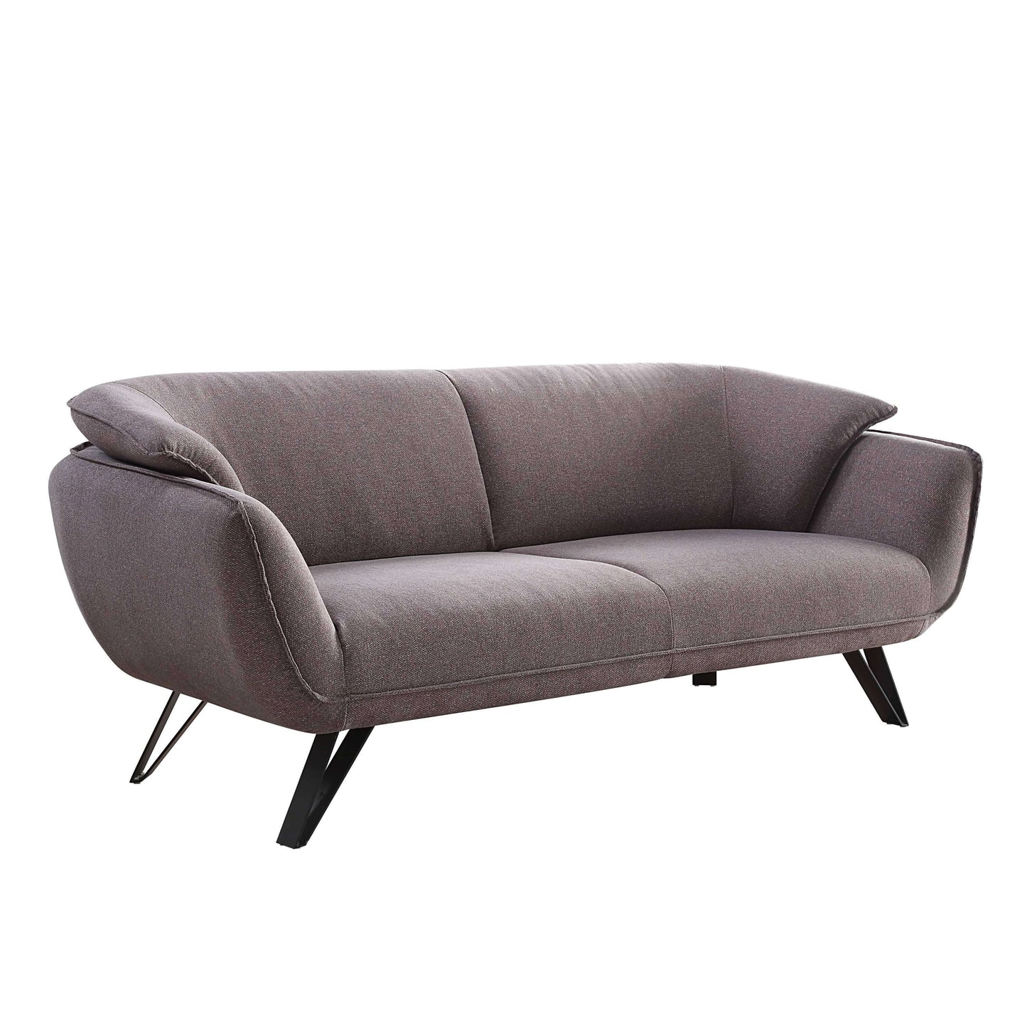 Dalya Gray Linen Loveseat – 78” Modern 2-Seat Sofa with Metal Legs featuring clean lines and compact design.