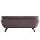 Dalya Gray Linen Loveseat – 78” Modern 2-Seat Sofa with Metal Legs, back view showcasing clean lines and compact design.