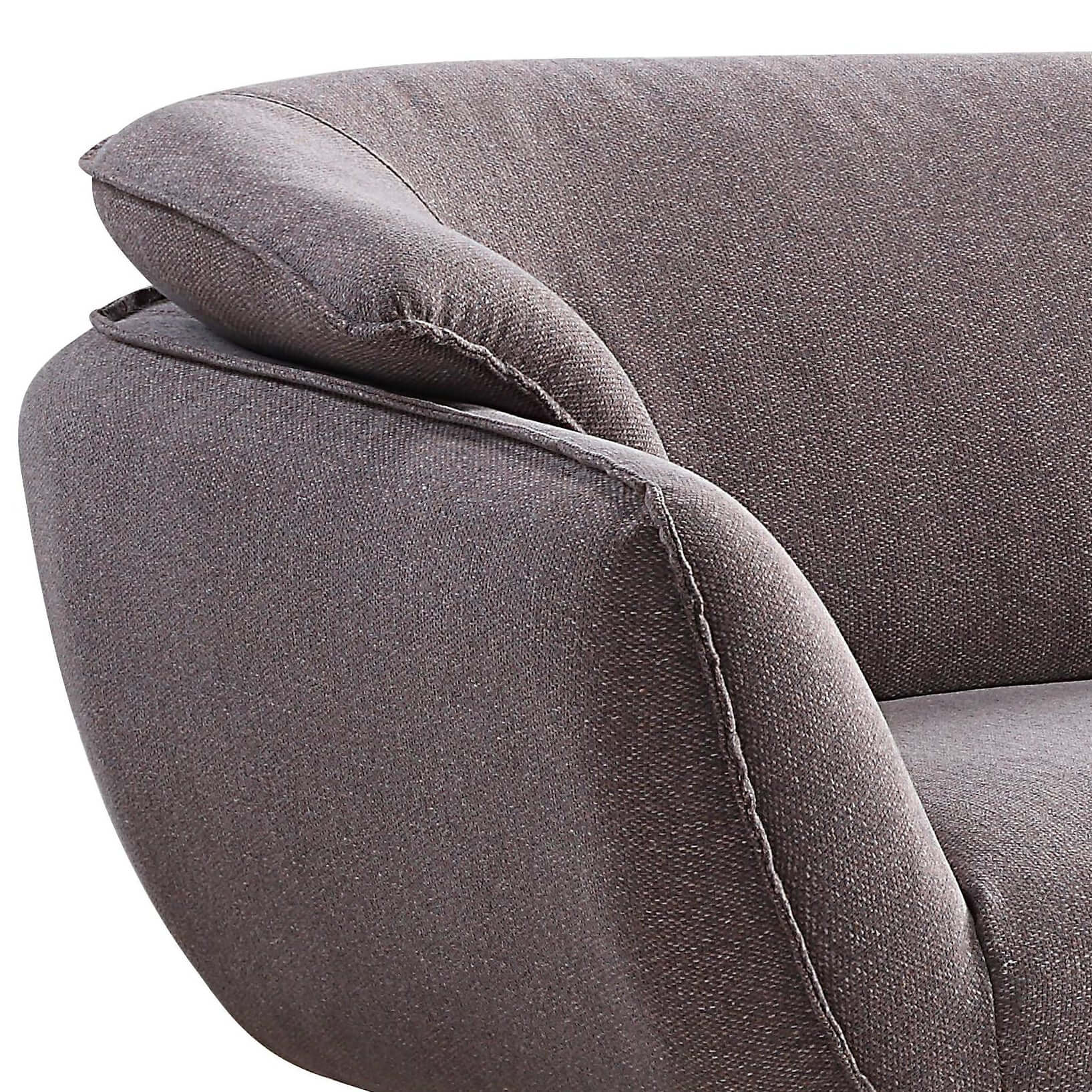 Dalya Gray Linen Loveseat – 78” Modern 2-Seat Sofa with Metal Legs close-up of armrest and cushion texture